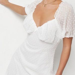 Gorgeous white milkmaid skater dress by MISSGUIDED